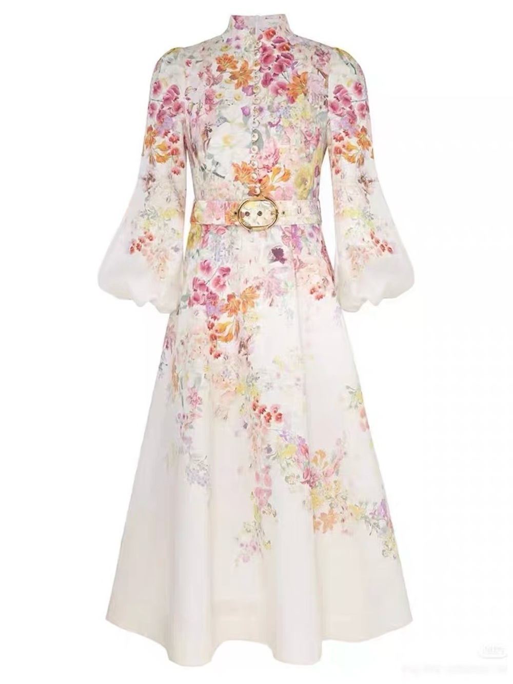 Zimmermann Floral Belted Midi Dress size 0